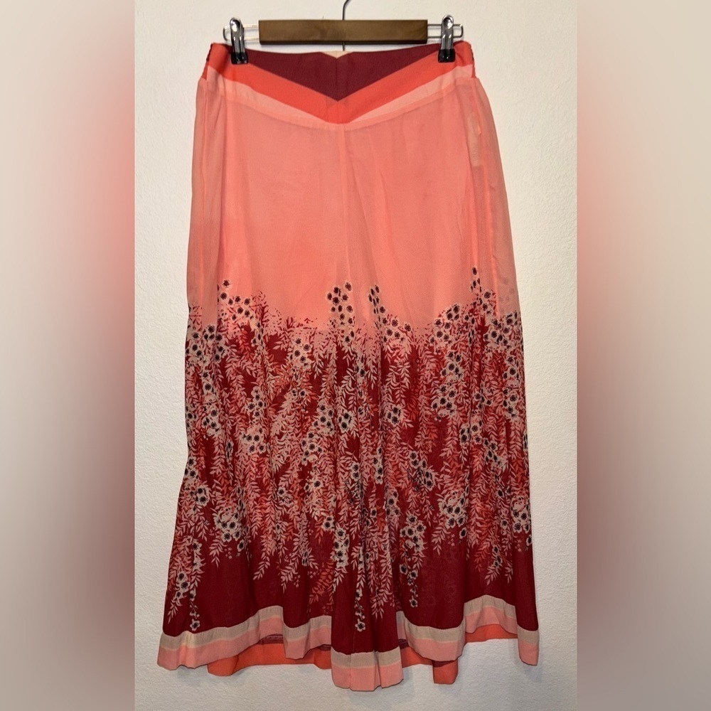 Free People Whimsigoth Feminine Floral Romantic Wide Leg Silky Pants size SM - Picture 5 of 9